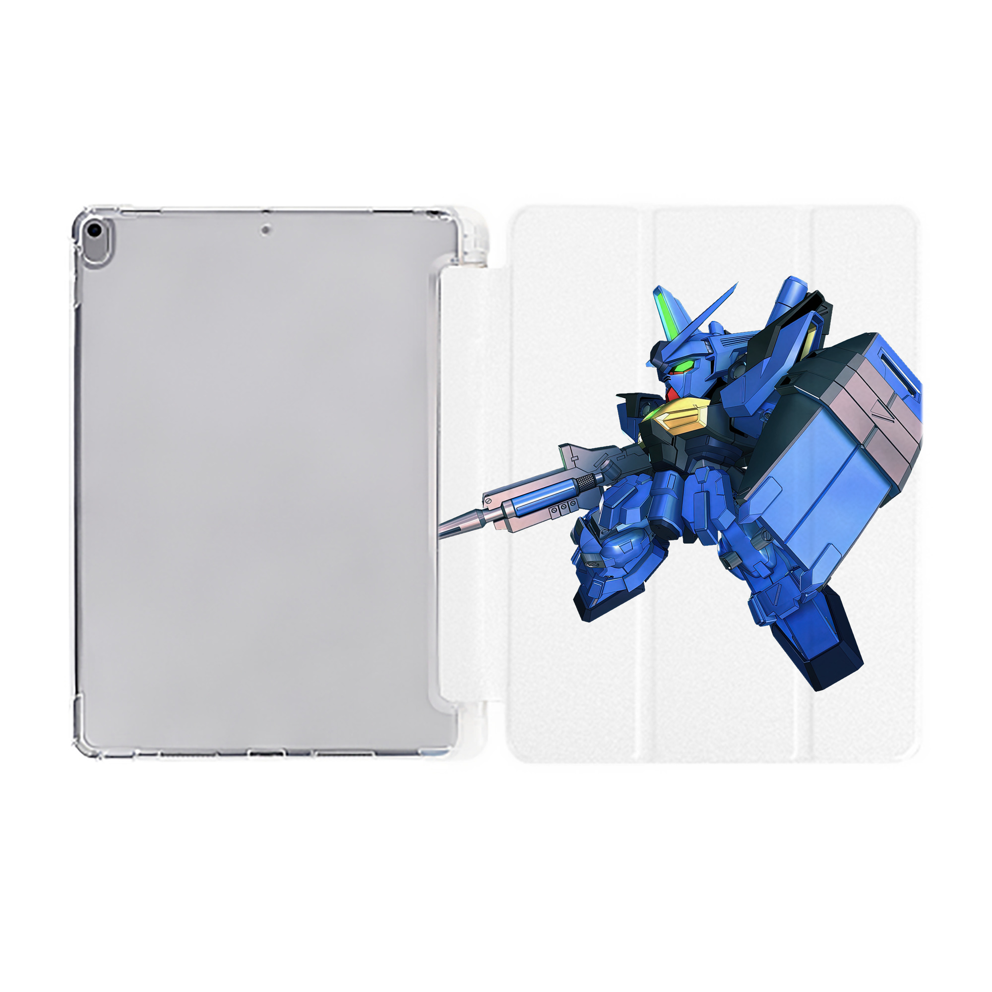（画像用） 機動戦士ガンダム Mobile Suit Gundam IPad ケース ペン収納付き 三つ折りスタンド PUレザー×シリコン 対応機種9.5/10.5/10.9インチ